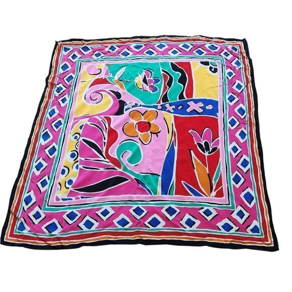 CARLISLE Scarf 100% Silk Floral Wrap Handbags Hairband Luxury - Picture 2 of 3